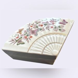 Avon Vintage “Butterfly Fantasy” Fan Trinket Box | 1980